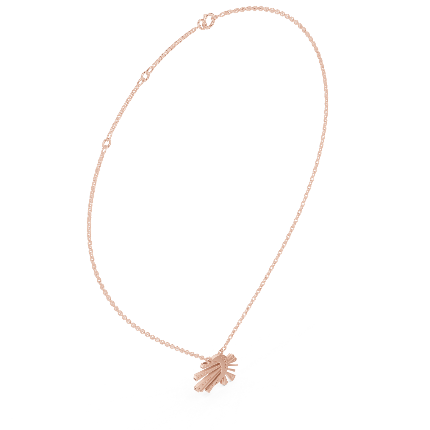 Starlit Crescent Halo Necklace | Elegant Solar Diamond Pendant | Luxury Modern Jewelry Gift Idea