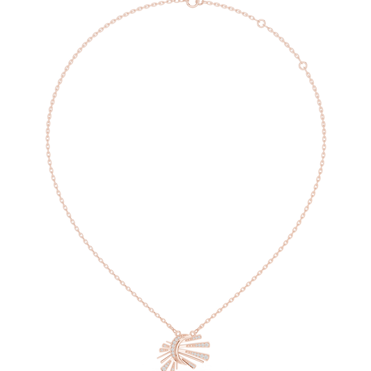 Starlit Crescent Halo Necklace | Elegant Solar Diamond Pendant | Luxury Modern Jewelry Gift Idea