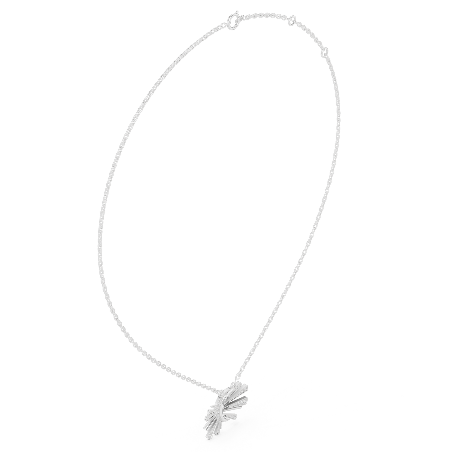 Starlit Crescent Halo Necklace | Elegant Solar Diamond Pendant | Luxury Modern Jewelry Gift Idea