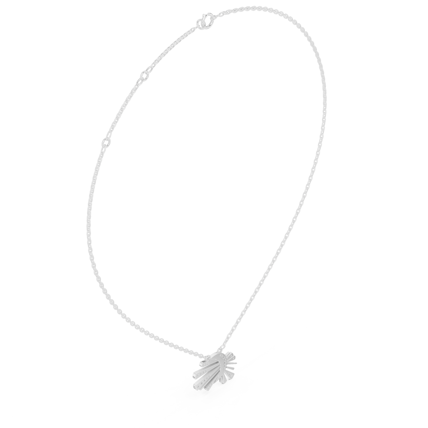 Starlit Crescent Halo Necklace | Elegant Solar Diamond Pendant | Luxury Modern Jewelry Gift Idea