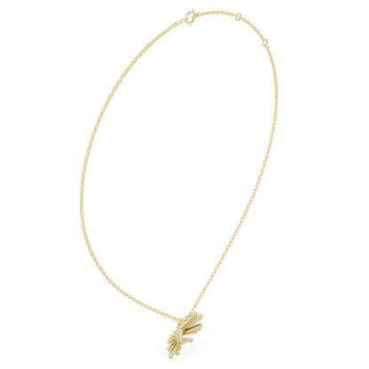 Starlit Crescent Halo Necklace | Elegant Solar Diamond Pendant | Luxury Modern Jewelry Gift Idea