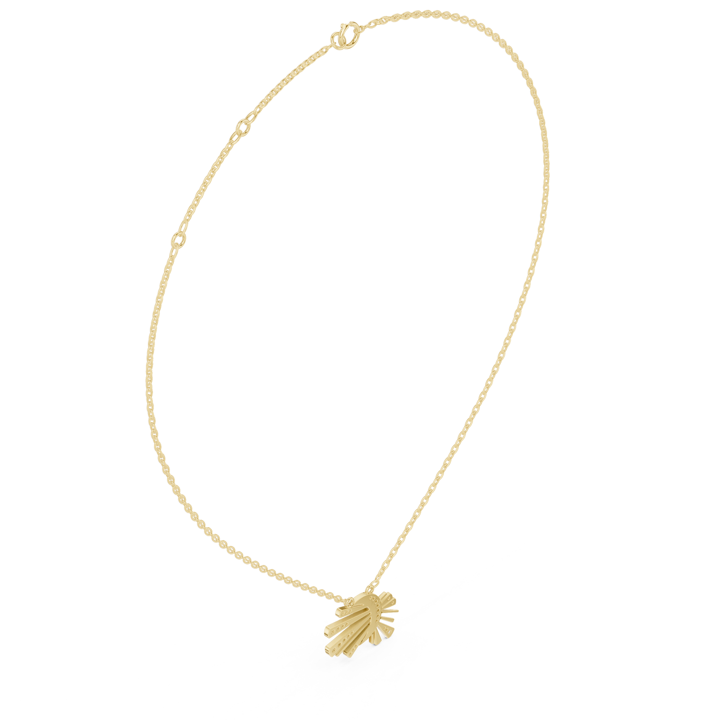 Starlit Crescent Halo Necklace | Elegant Solar Diamond Pendant | Luxury Modern Jewelry Gift Idea