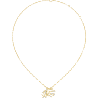 Starlit Crescent Halo Necklace | Elegant Solar Diamond Pendant | Luxury Modern Jewelry Gift Idea