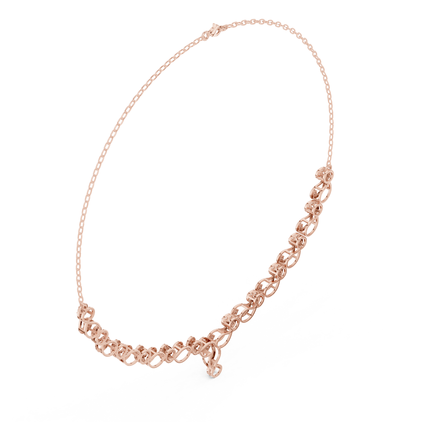 Heavenly Crest Diamond Necklace | Sculpted Gold Infinity Harmony | Ultra Rare Couture Bridal Emblem