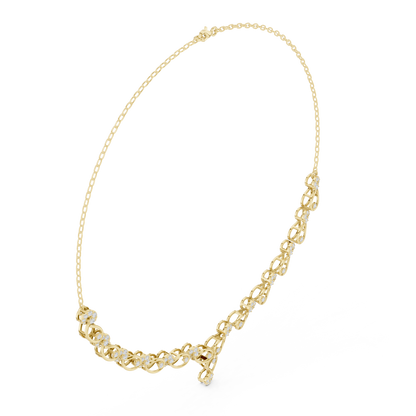 Heavenly Crest Diamond Necklace | Sculpted Gold Infinity Harmony | Ultra Rare Couture Bridal Emblem