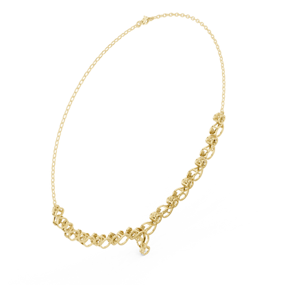 Heavenly Crest Diamond Necklace | Sculpted Gold Infinity Harmony | Ultra Rare Couture Bridal Emblem