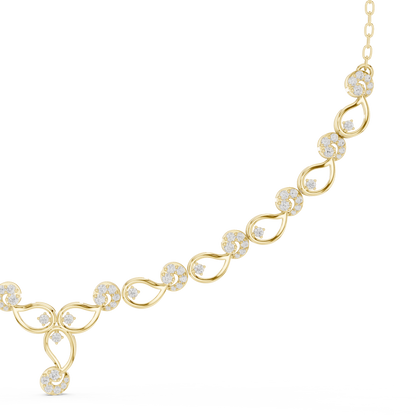 Heavenly Crest Diamond Necklace | Sculpted Gold Infinity Harmony | Ultra Rare Couture Bridal Emblem
