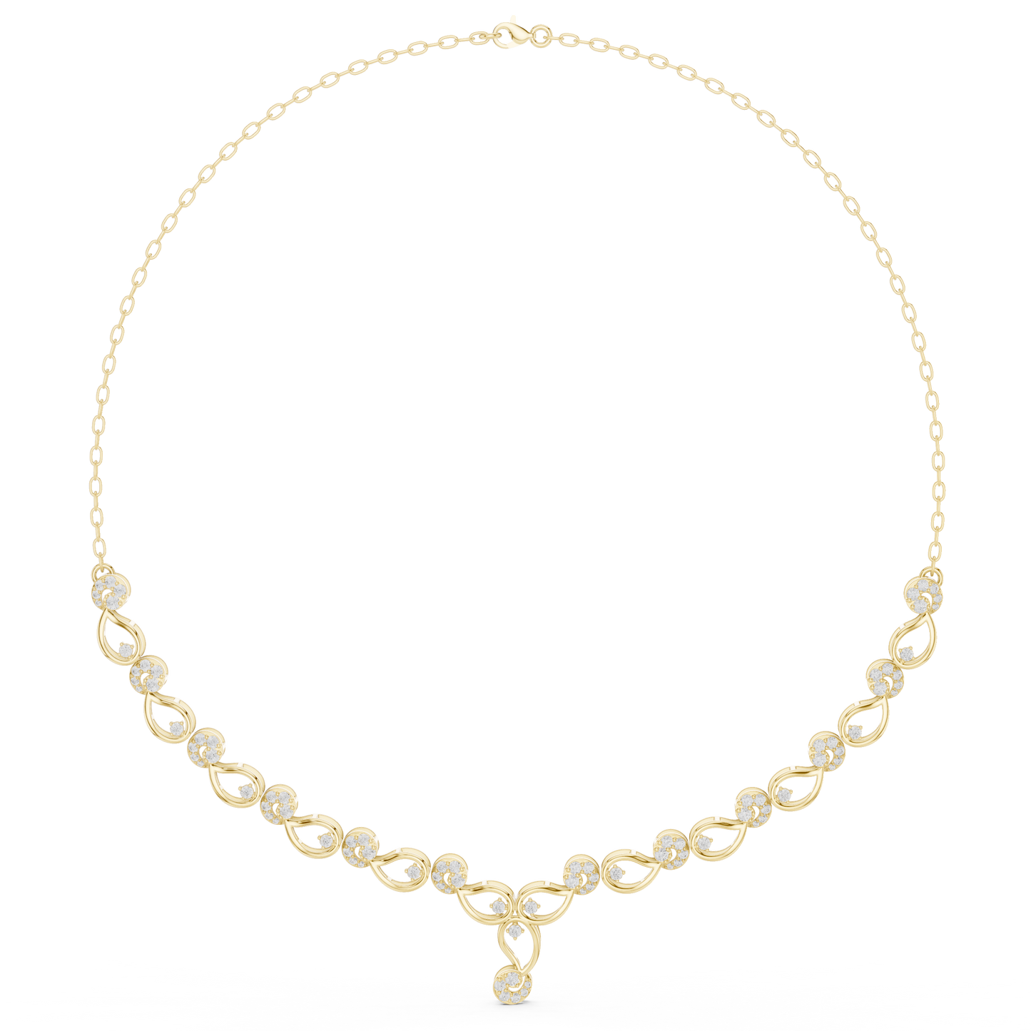 Heavenly Crest Diamond Necklace | Sculpted Gold Infinity Harmony | Ultra Rare Couture Bridal Emblem