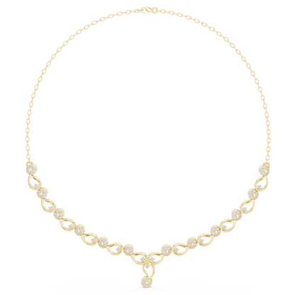Heavenly Crest Diamond Necklace | Sculpted Gold Infinity Harmony | Ultra Rare Couture Bridal Emblem