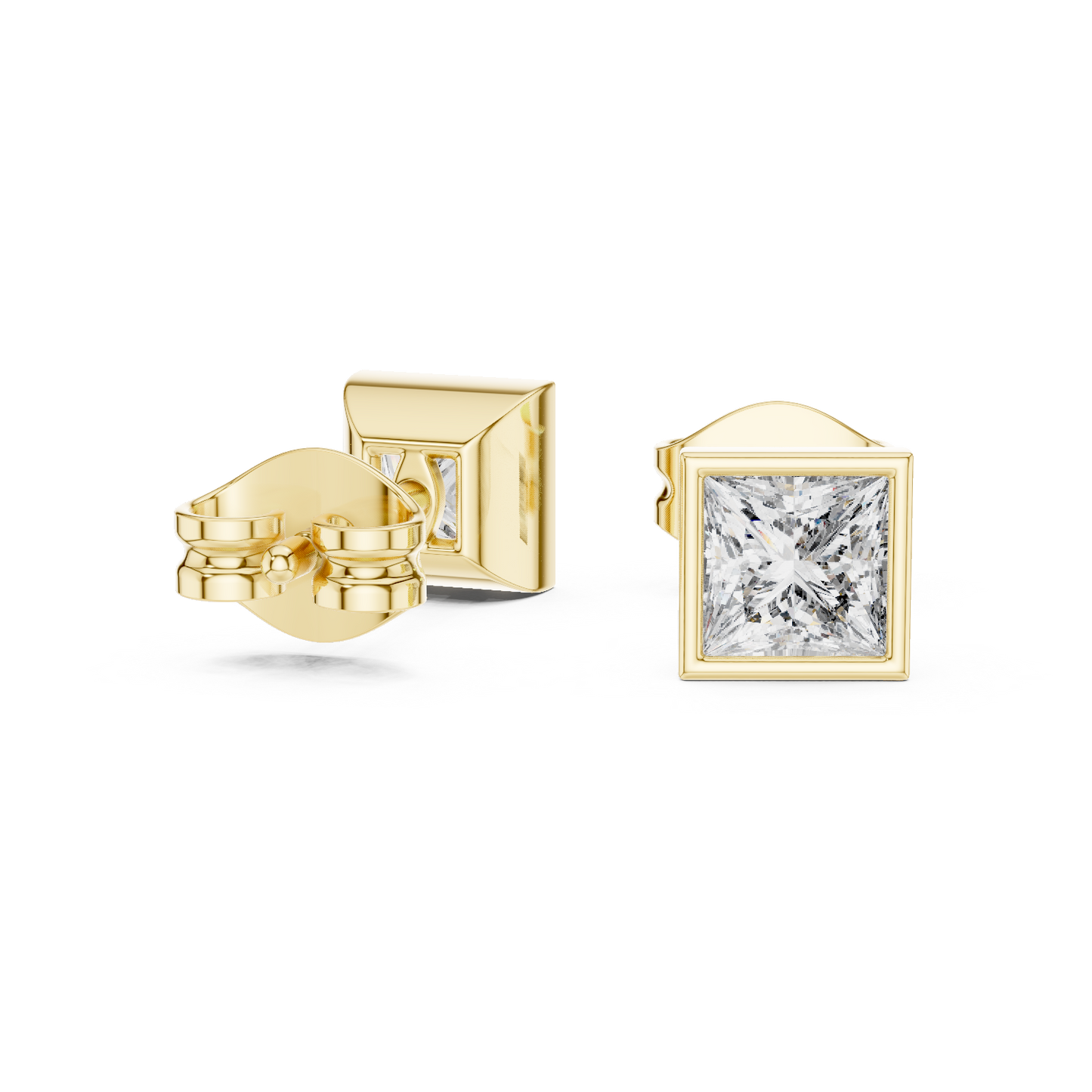 Secure Collet Setting Diamond Earrings