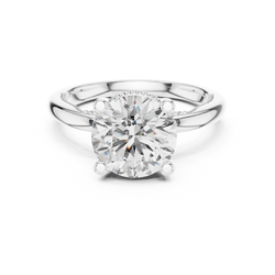 Side profile angle of the Solitaire Ring highlighting the sturdy tapered band

