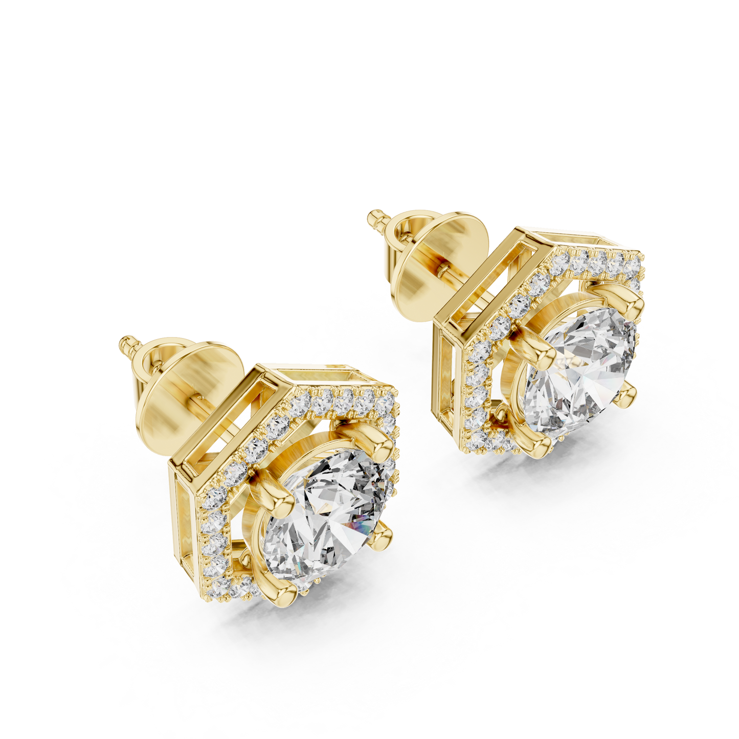 Size Reference Hexagon Diamond Studs