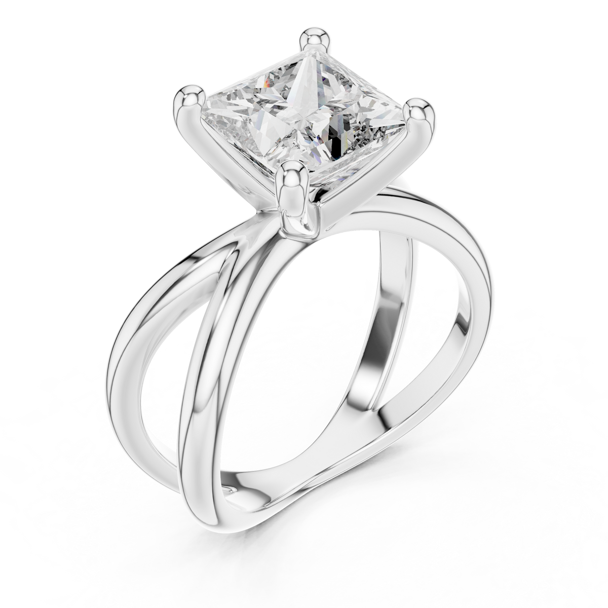 Solid 14K Gold Princess Cut Solitaire Ring Hallmark Detail