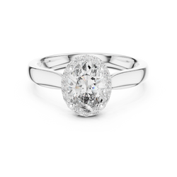 Solid Gold Oval Lab Diamond Ring Hallmark Detail
