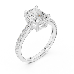 Solid Gold Radiant Engagement Ring Studio Lighting