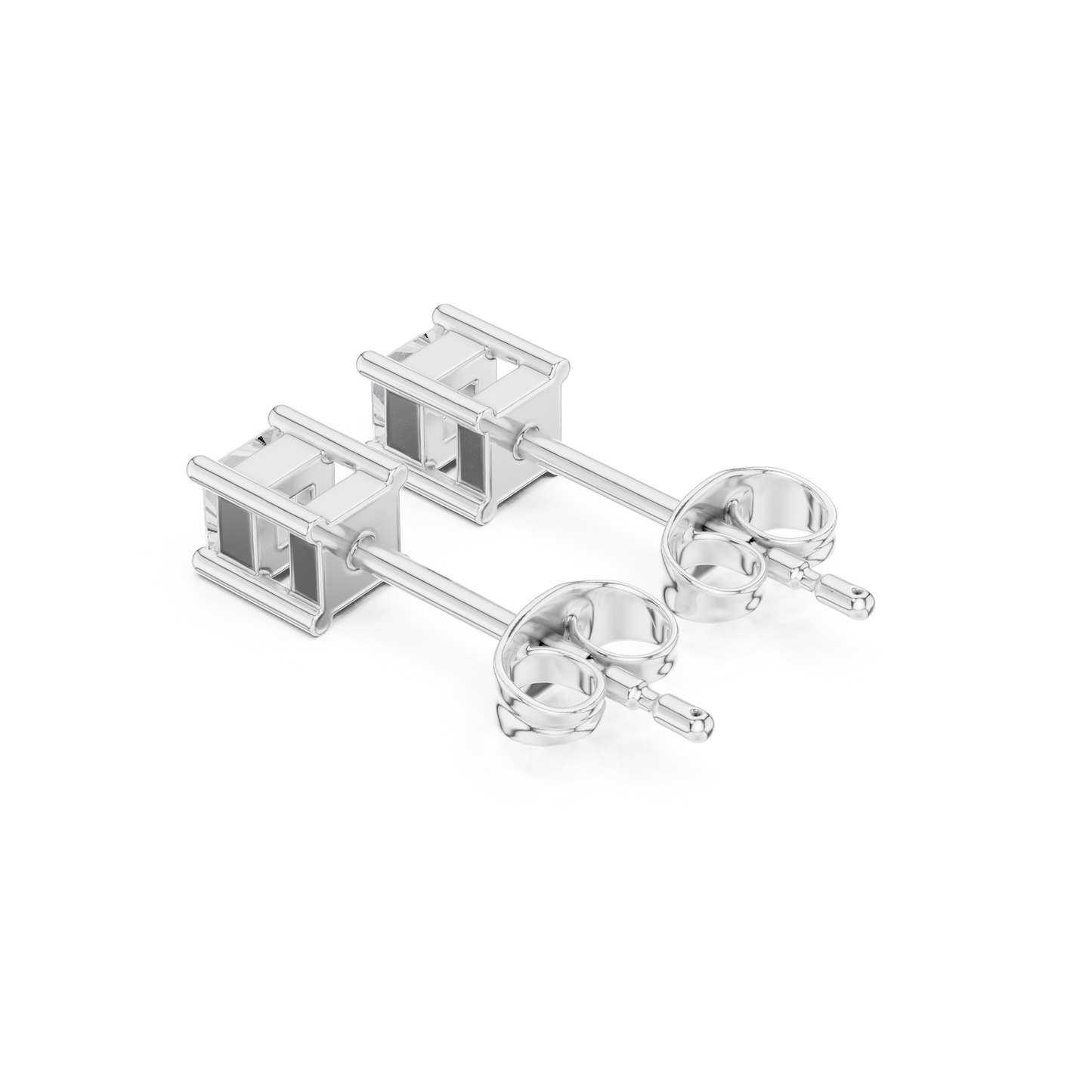 Sophisticated 14K Gold Princess Cut Studs Lab Grown Diamond Earrings Minimalist Design By HB Prestige Jewels