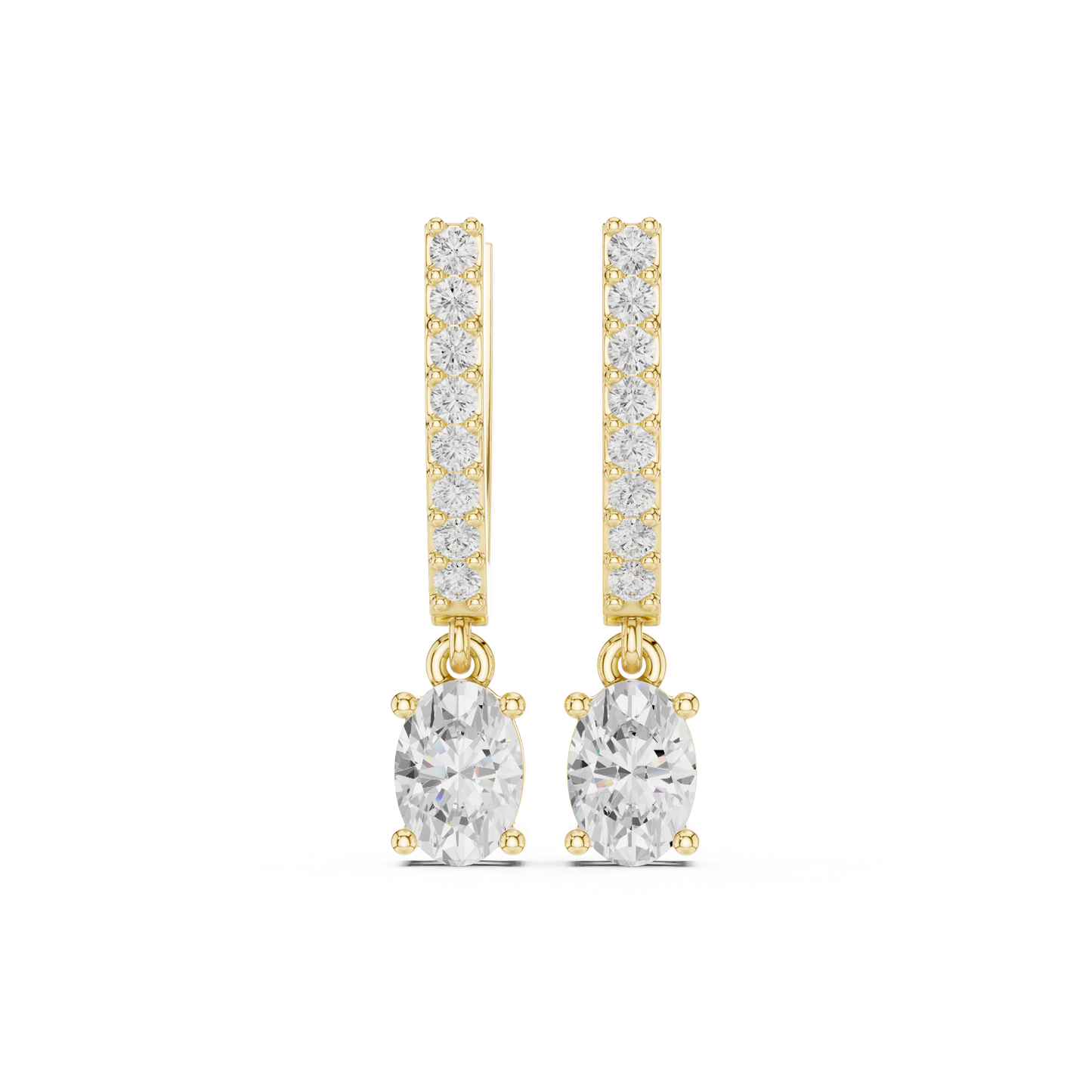 Sophisticated Oval Lab Diamond Drop Earrings 14k Gold Minimalist Wedding Jewelry HB Prestige Jewels Exclusive