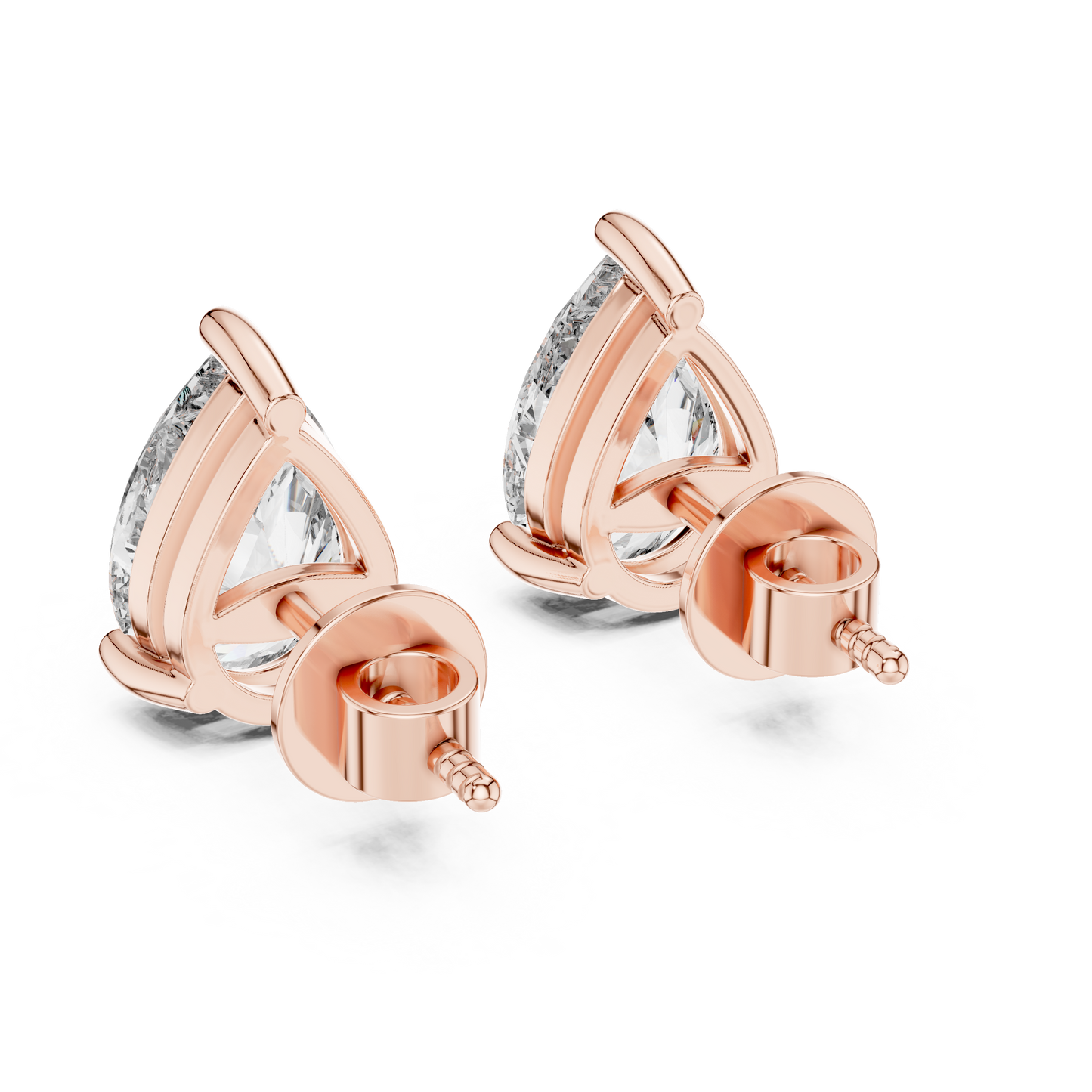 Sparkling 14K Gold Pear Cut Diamond Earrings