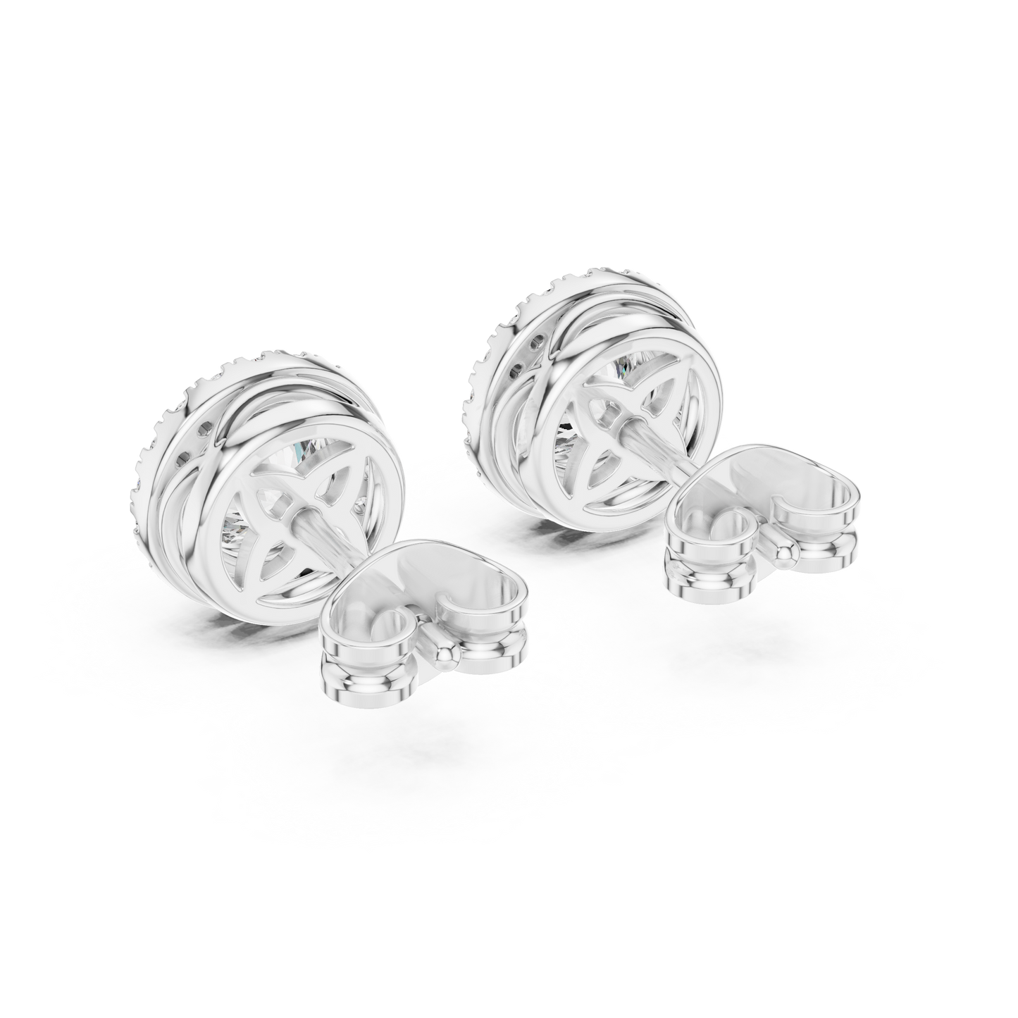 Sterling Silver Halo Earrings Professional Shoot