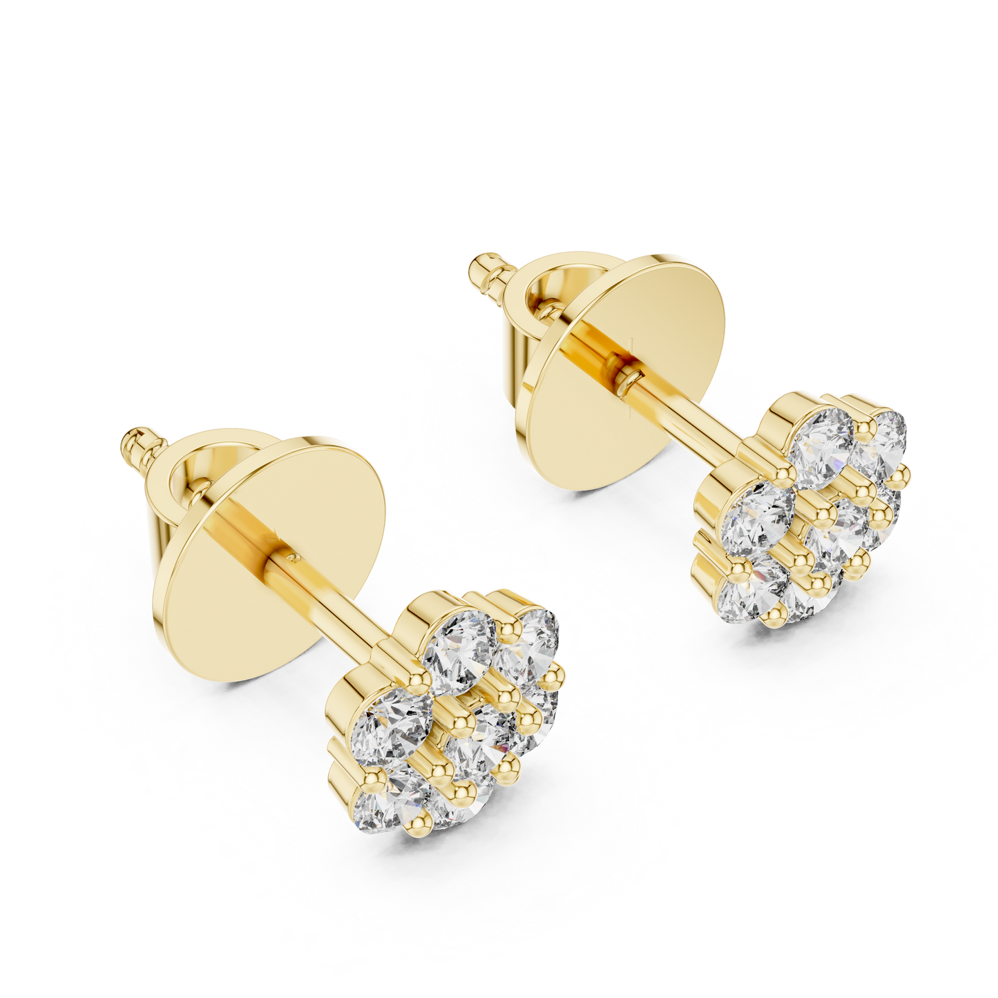 Sterling silver stud earrings - post and closure view