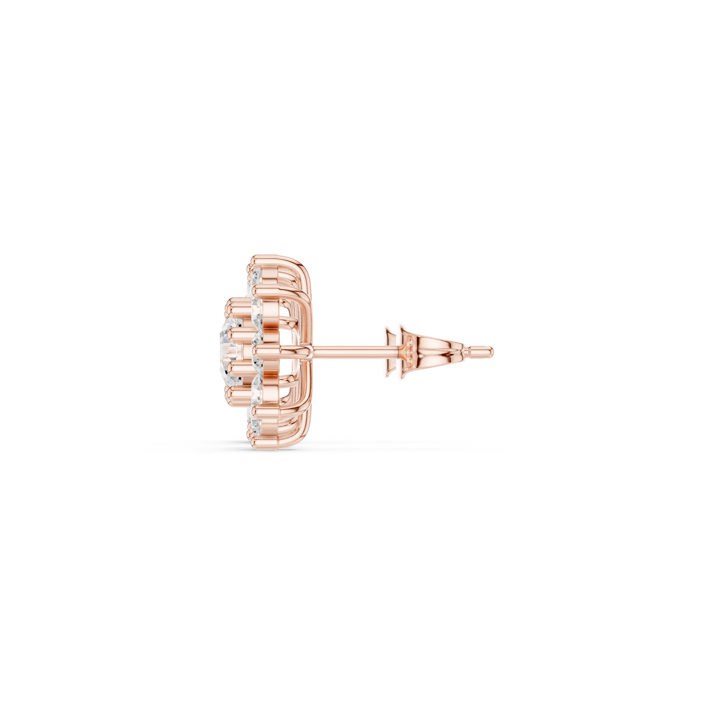 Stunning Lab Grown Diamond Studs In Cluster Setting For Elegant Everyday Wear 14K Gold Diamond Stud Earrings | Lab Grown Diamond Cluster Earrings | Bridal Wedding Jewelry | Anniversary Gift for Her | Minimalist Earrings Solid Gold Hallmark Quality Stamp Interior Band Curvature View Bridal Jewelry Gift for Her HB Prestige Jewels