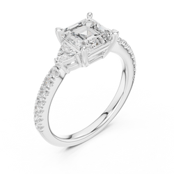 Sunlight Sparkle Of Three Stone Lab Diamond Ring