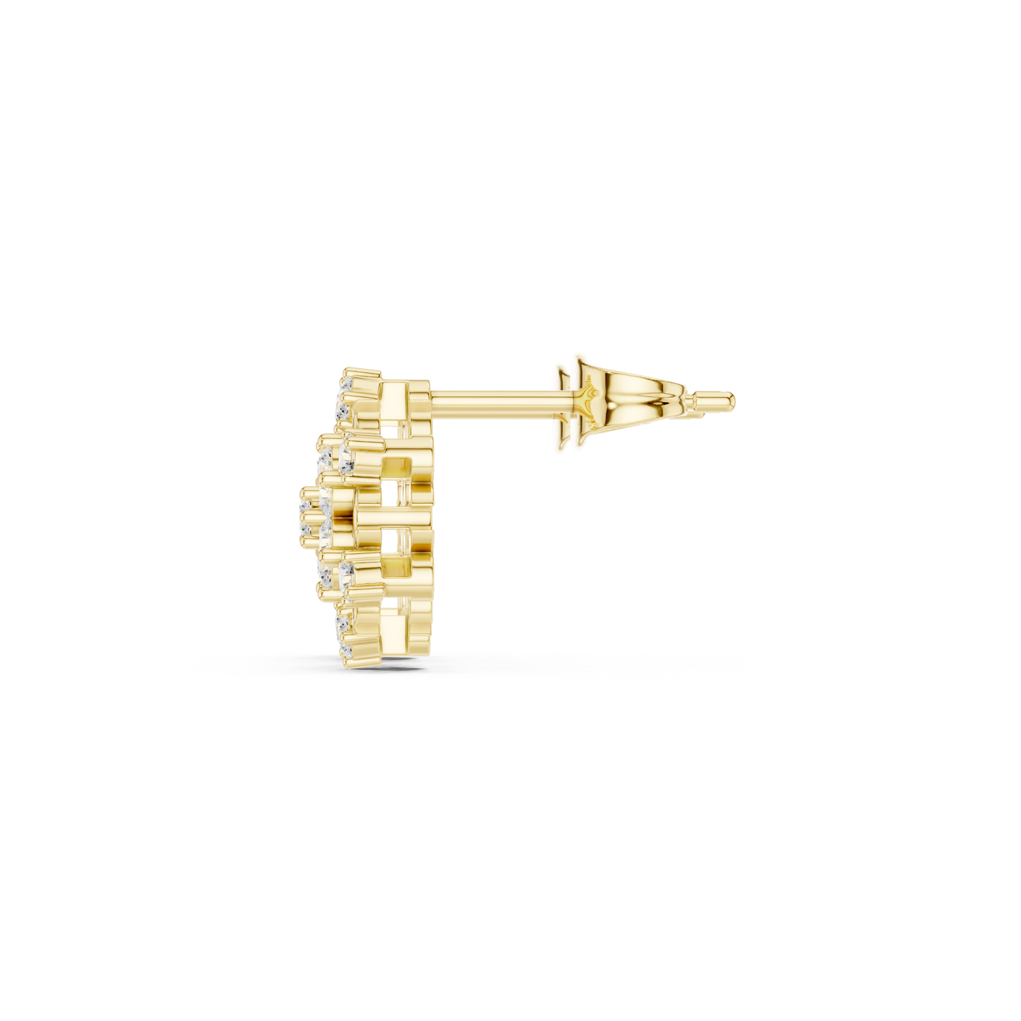 The stones in this 14K Gold Cluster Earrings are 100% hand-crafted and are cut and polished by our experienced craftsmen. This Lab Grown Diamond Earrings is made with premium quality Lab Grown Diamond, the best alternative to a diamond. Whether you're looking for a Floral Stud Earrings, Bridesmaid Gift, Anniversary Gift for Her, Minimalist Jewelry, Solid Gold Earrings, Sparkling Diamond Studs, Daily Wear Earrings, Small Cluster Studs, Unique Gold Earrings, Fine Jewelry Gift, Round Diamond Earrings, Handcraf