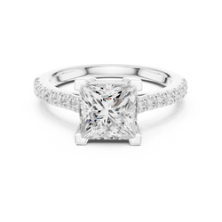 Top Down View Princess Cut Diamond Ring