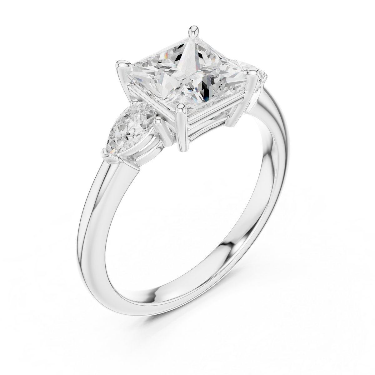 Top View Princess Cut Engagement Ring