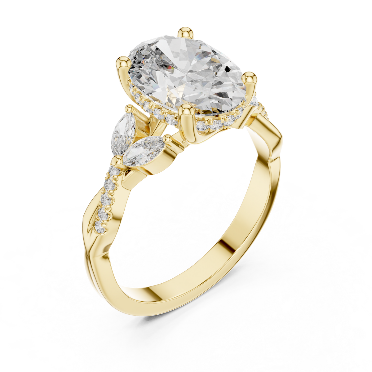 Under Gallery Basket Diamond Ring Detail

