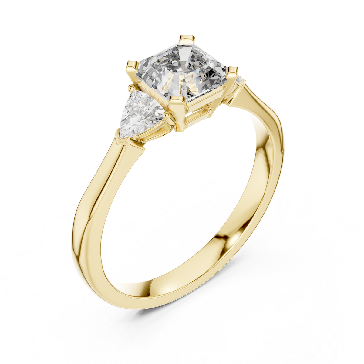 White Gold Lab Diamond Three Stone Ring