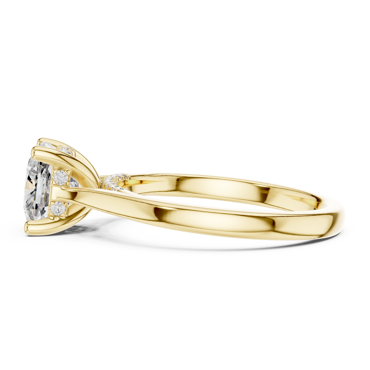 comfort fit 14k gold lab diamond bridal ring