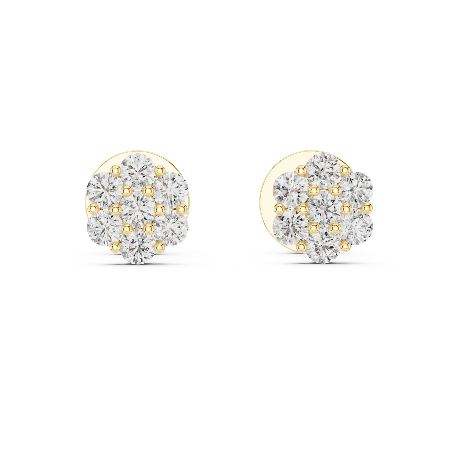 flower cluster stud earrings