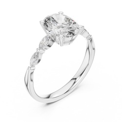 luxury gift box perspective of the 14K gold diamond ring as a perfect anniversary gift for her featuring an elegant presentation style

