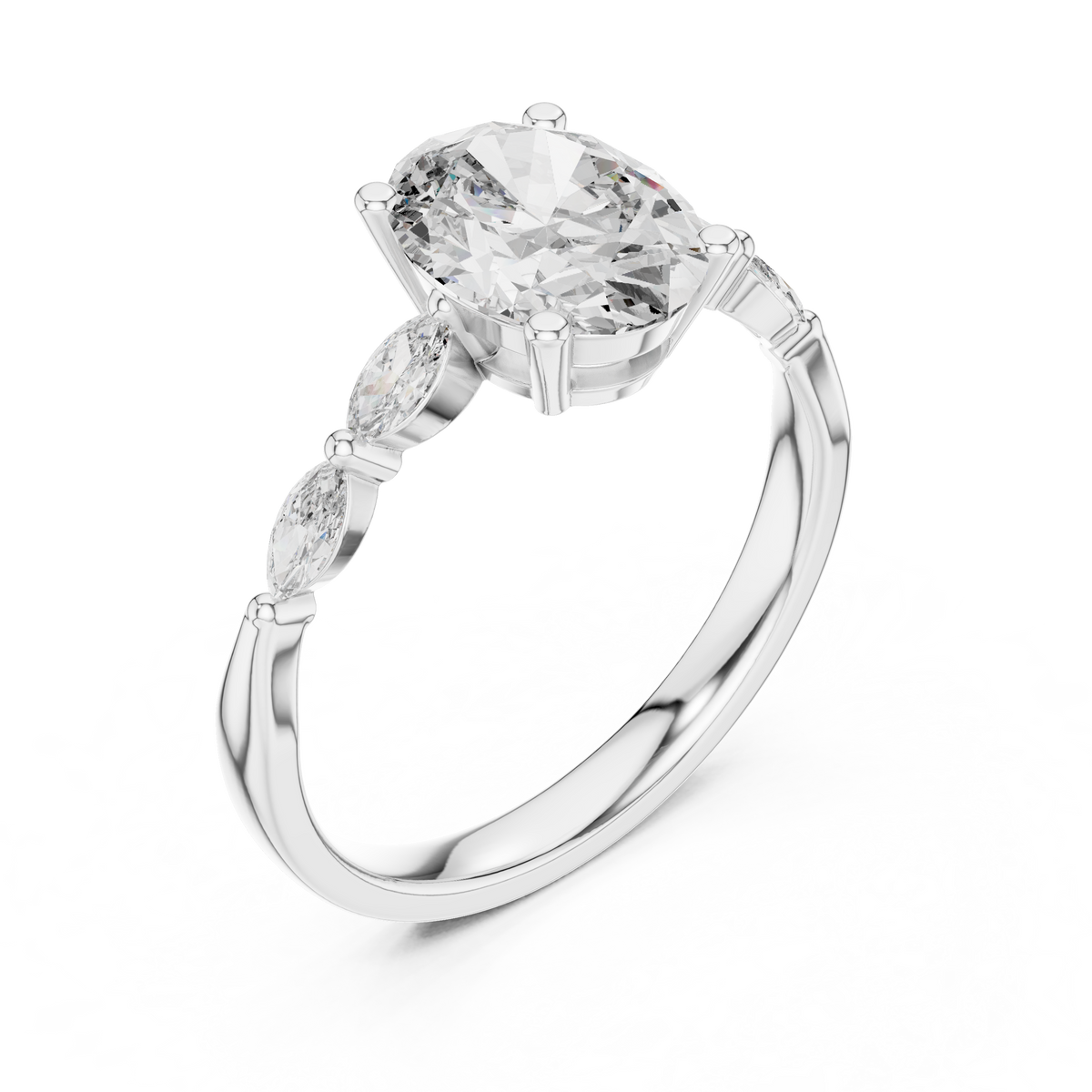luxury gift box perspective of the 14K gold diamond ring as a perfect anniversary gift for her featuring an elegant presentation style

