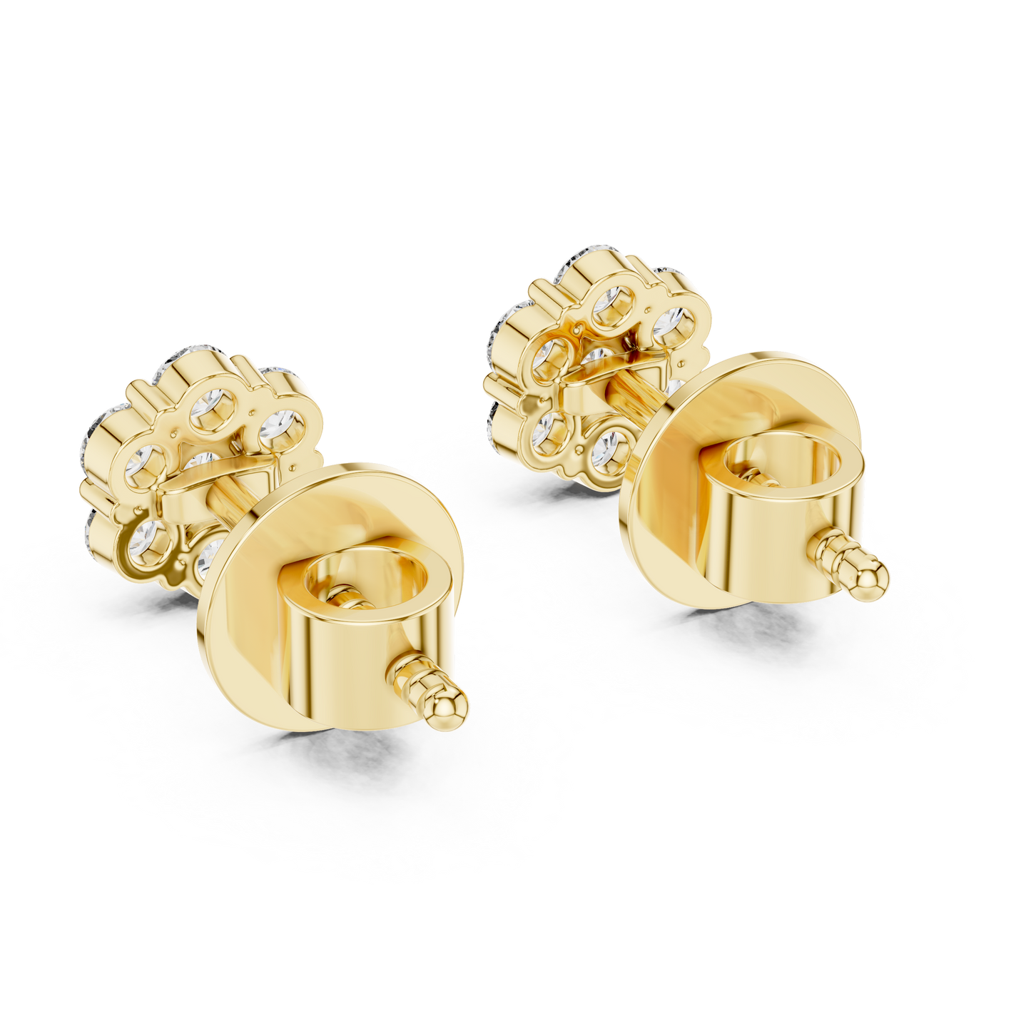 round cut stud earrings